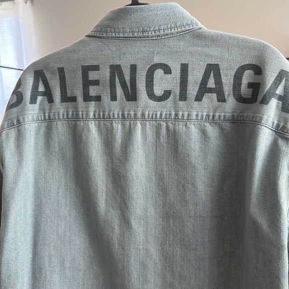 Balenciaga men’s jean shirt button down new never worn - Picture 3 of 4